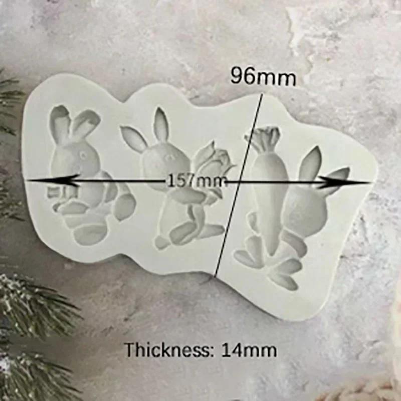 Kitchen Cute Handmade Creative Molds Easter Party Decoration Rabbit Carrot Easter Eggs Silicone Mold Chocolate Cookies Tools