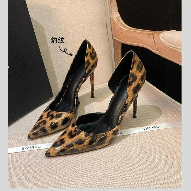 New Fashion Design Leopard Print Woman Pumps Pointed Toe Thin Low Heels Elegant Party Female Shoes Zapatos De Mujer