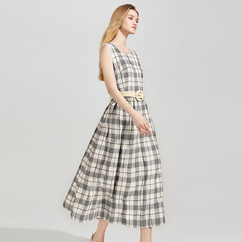 

Vintage Preppy Plaid Sleeveless Midi Dress L