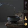 Nannlia 13cm Diameter Ceramic Incense Burner, Stylish, High-Quality, Japanese-Style Interior Decor for Buddhist Altars (Black)