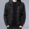 Men Jacket Plaid Pattern Breathable Polyester Sweater Hoodie for Winter