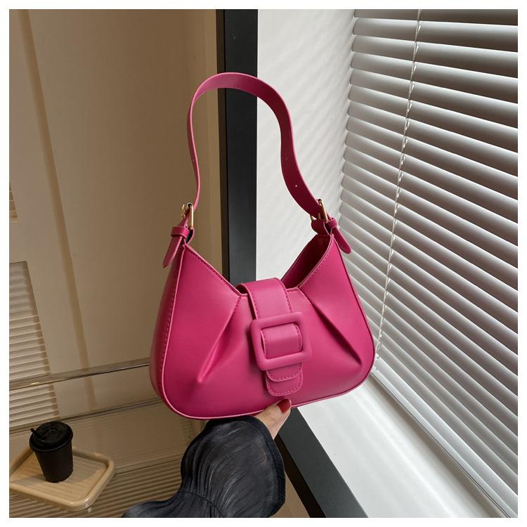 

Французская нишевая сумка высокого класса для женщин 2024 года, новая модная сумка-багет для поездок на работу, универсальная сумка-мессенджер через плечо розы красного