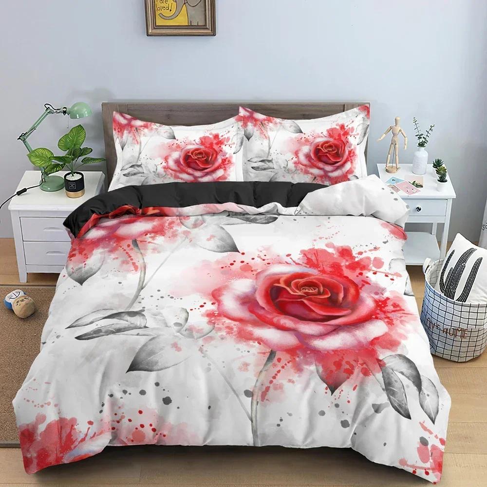 

2/3Pcs 3D Floral Comfortable Duvet Quilt Cover Pillowcase Bedding Set Children Bedroom Decoration Home Textile 70x133cm 2pcs