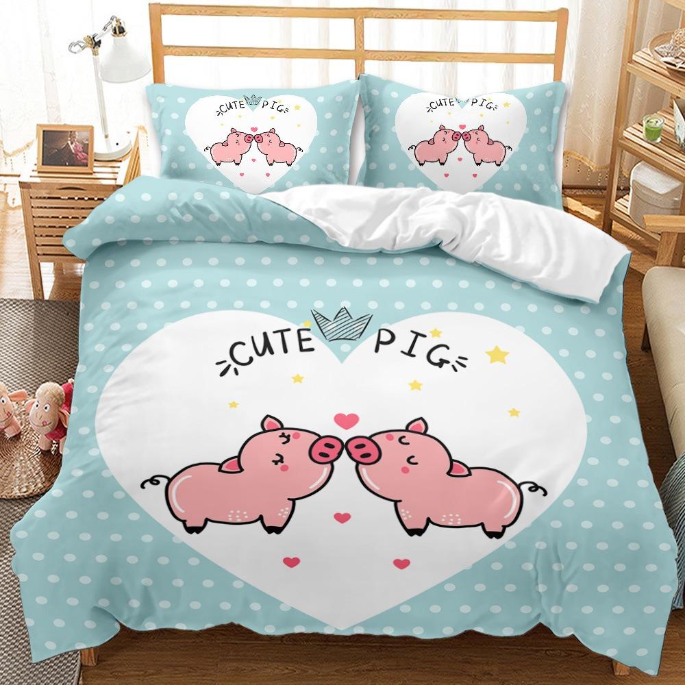 3D Cartoon Pet Cat Bedding Set Women's Girls' Down Duvet Covers Pillowcases 2/3pc Single Double Cute Bed Covers, Gifts, Home Textiles
