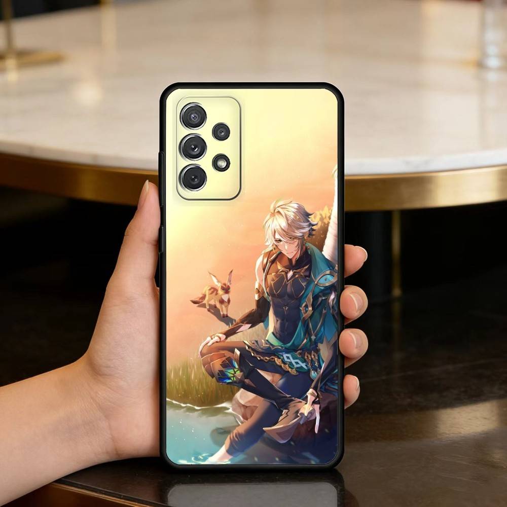 Alhaitham Genshin Impact Soft Silicone Black Cover Phone Case For Samsung Galaxy A73,A72,A71,A70,A53,A52,A51