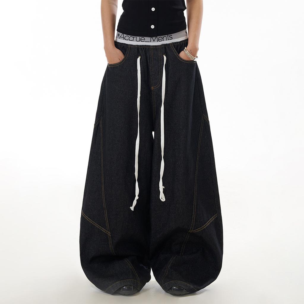Unisex High Waist Barrel Jeans Loose Fit Streetwear Wide Leg Jeans Vintage American Zip Fly Stretch Denim Trousers