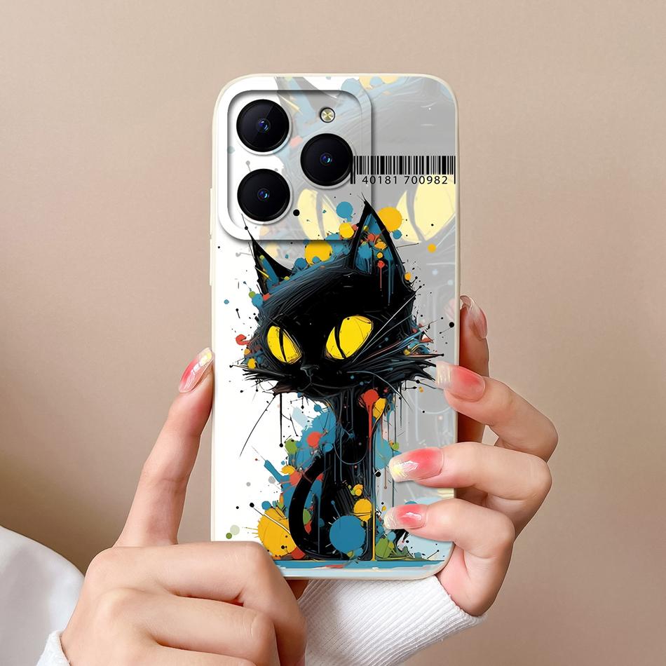 Case For Realme C61 C63 Cute Girl Phone Covers For Realme C 61 Camera Protection Liquid Silicone Anti Drop Soft Back Cover Capa