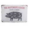 Retro Metal Cuts Pork Butcher Guide Wall Sign Man Cave Bar Pub Restaurant DecorAluminum