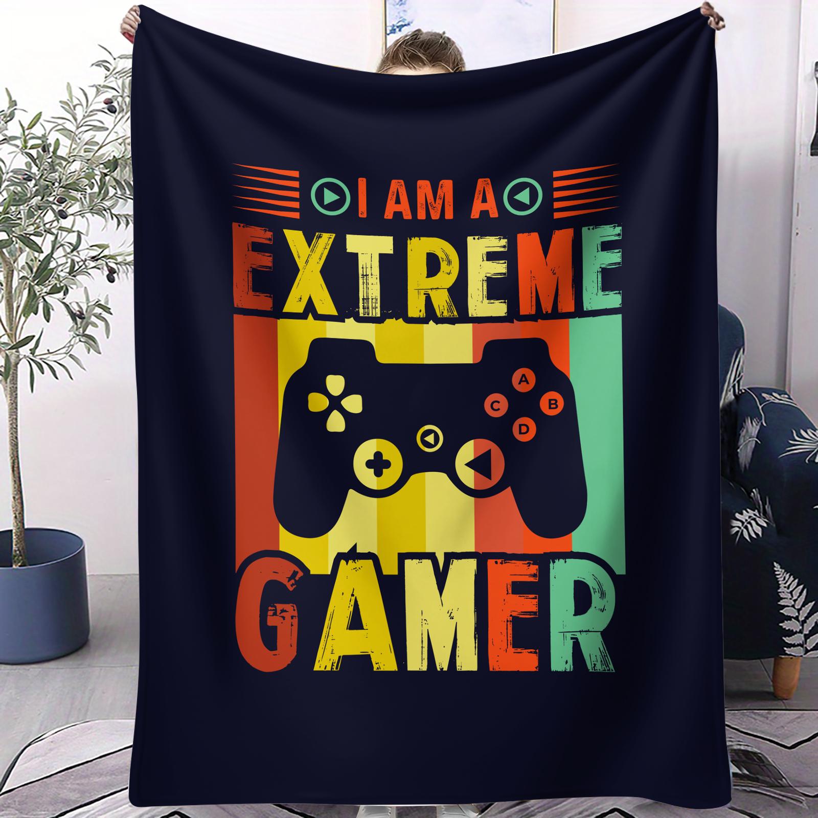 Cartoon game controller singlesided digital printing soft blanket office sofa comfortable decoration 70x100cm