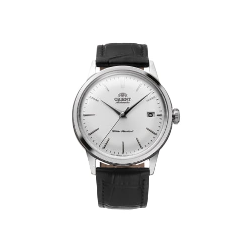 

Orient Japanese-made automatic/manual winding 38mm dress watch, Bambino Version 7, white (silver).