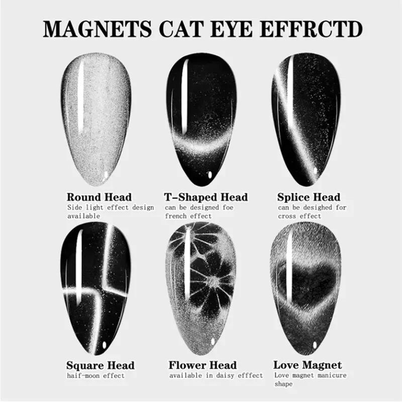 6 in 1 multifunctional five-pointed star cat eye nail art magnetic stick suitable for UV/LED gel nail art design special tools