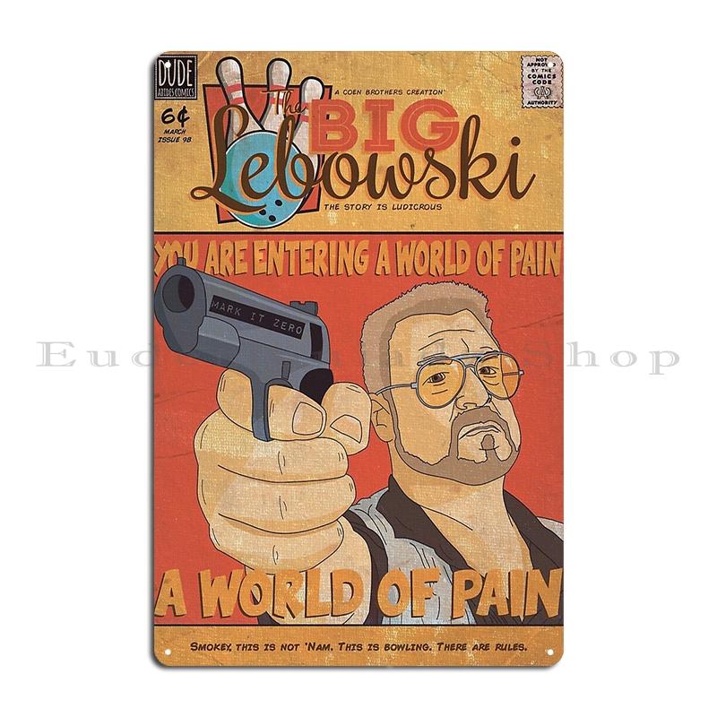The Big Lebowski Comic Style Poster Metal Plaque Poster Club Designer Create Club Classic Tin Sign Poster