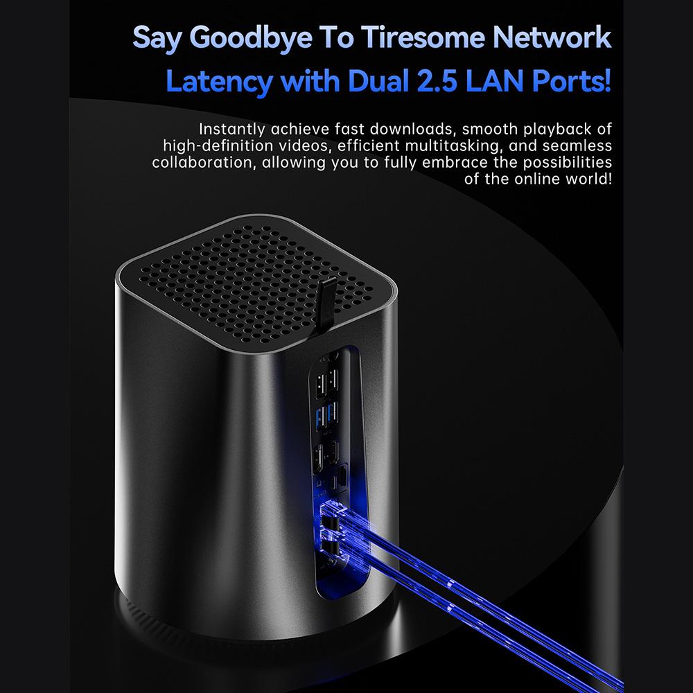 AOOSTAR R7 NAS Mini PC, AMD Ryzen 7 5825U 8 Cores Max 4.5GHz, 32GB DDR4 RAM 1TB SSD, HDMI+DP+Type-C Triple 4K Display,