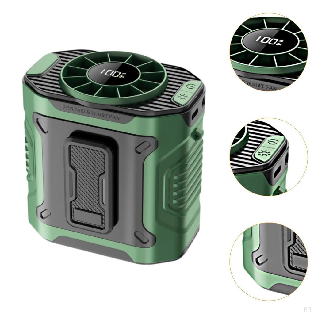 Adjustable Waist Clip Fan with 100 Speeds And Neck Rope for Personal Cooling