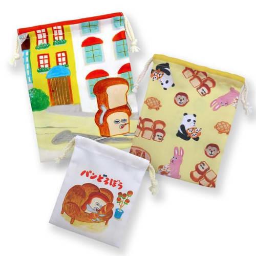 

Marimocraft Bread Thief 3-Piece Drawstring Bag, Beloved Bread, W18 x H23cm, PDB-002
