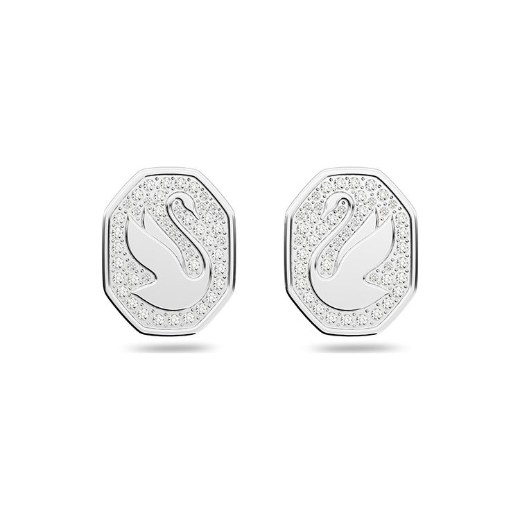 

Swarovski Signum Swan White Rhodium Plated Earrings Women earrings 5621097 Box