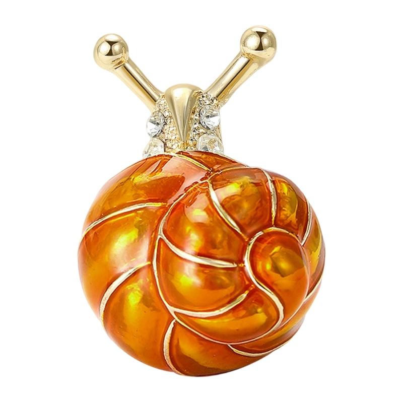 Creative Enamel Drip Oil Snail Design Brooch Craft From Alloy For Fashion Enthusiasts Seeking Unique Styles жёлтый