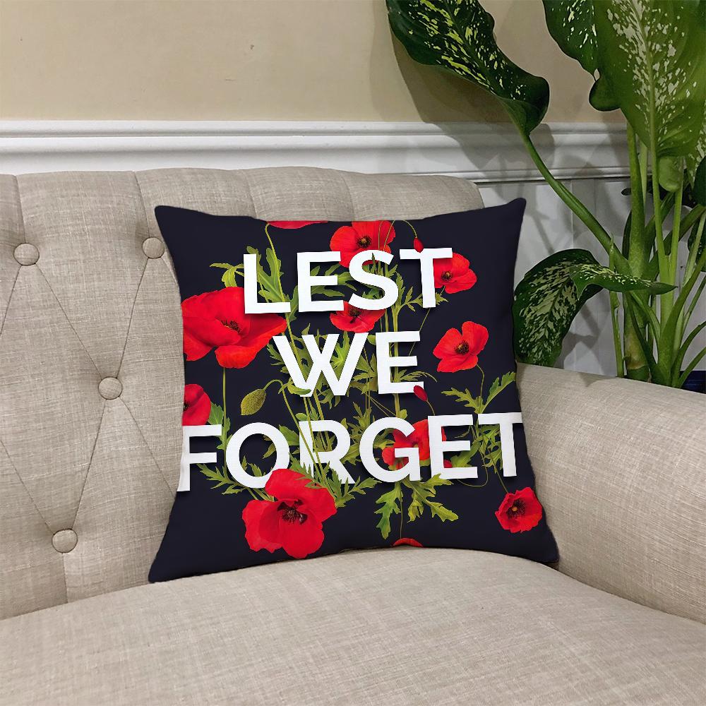 Lest We Forget cushion cover Square Sofa Cushion Cover Casual Skin-Friendly Comfortable Pillow Cover