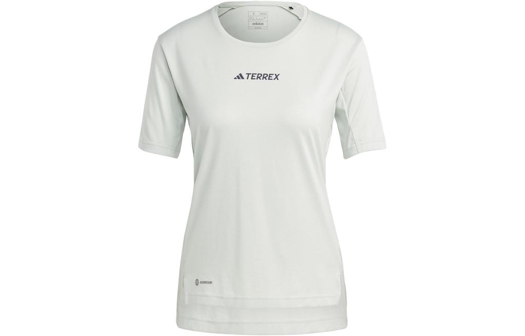 Adidas ULT T Shirts Women's Green Crew Neck Moderate Straight Fit HM4042