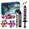 Würfel-Adventskalender mit polyedrischem Würfelset für Tabletop-Rollenspiele, Rollenspiele, Brettspiele - Tage der Würfel