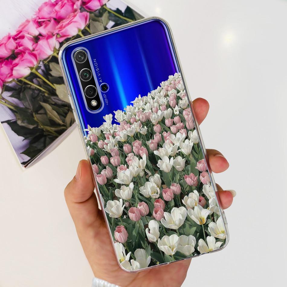 For Huawei Nova 5T Phone Case Nova5T YAL-L21 YAL-L61 YAL-L71 Elegant Printing Soft Silicone Clear TPU Slim Cases