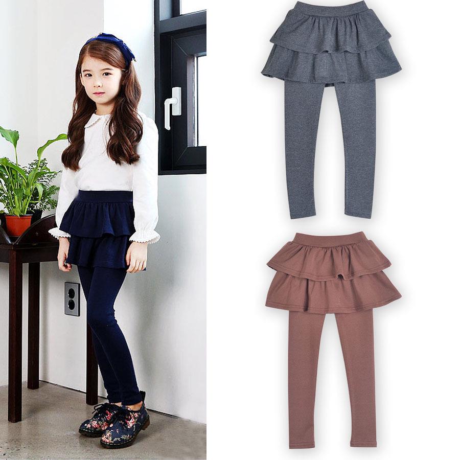 Girls' Multi-Color Elastic Skirt-Pants - Spring and Autumn Korean Style Children's Wear