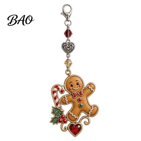 Durable Keychain Christmas Theme Pendant, Santa Reindeer Snowman Angel Hanging Decor, Decor Backpacks School Bags Decorative Charm, Xmas Party Favors