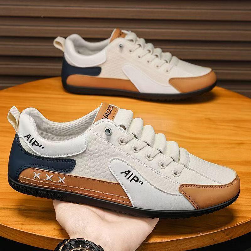 2025 autumn and winter new men's shoes fashion versatile sports casual leather shoes soft sole light one pedal lazy Doudou shoes