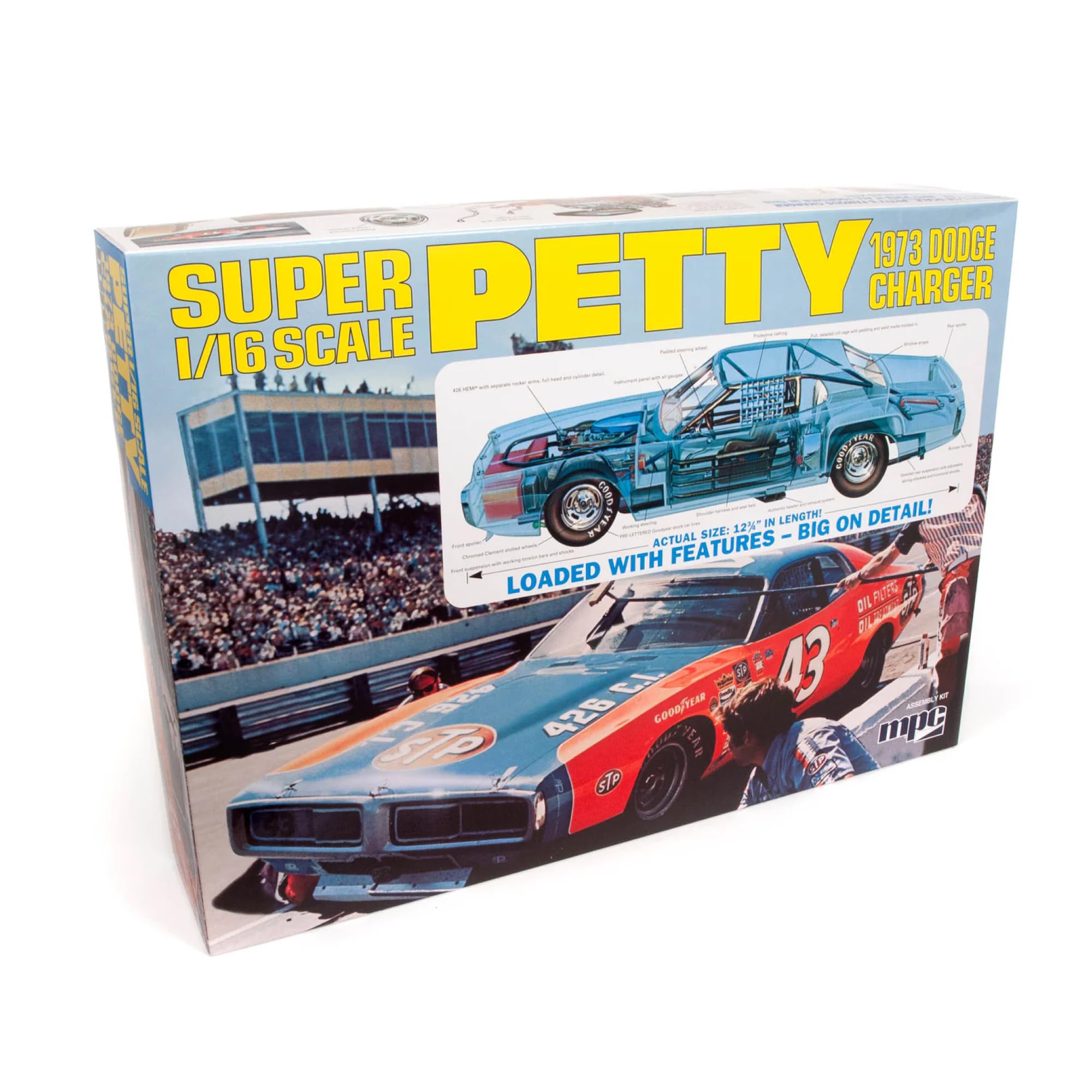 

Масштабная модель MPC Richard Petty 1973 Победитель Daytona 500 Dodge Charger Пластиковый набор MPC938 1/16