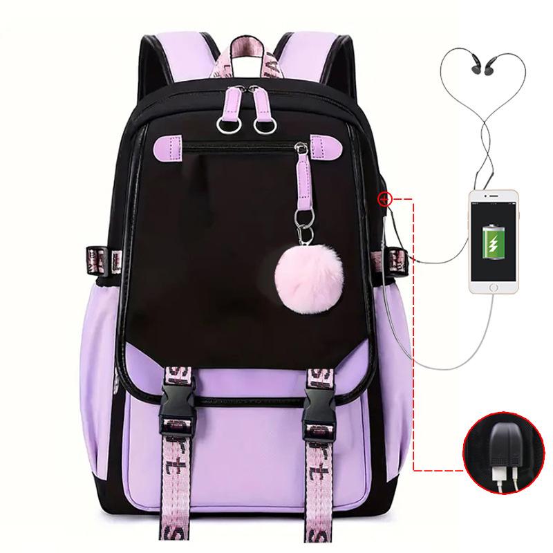 Blank backpack Korean version of Oxford cloth large-capacity student schoolbag simple casual versatile backpack
