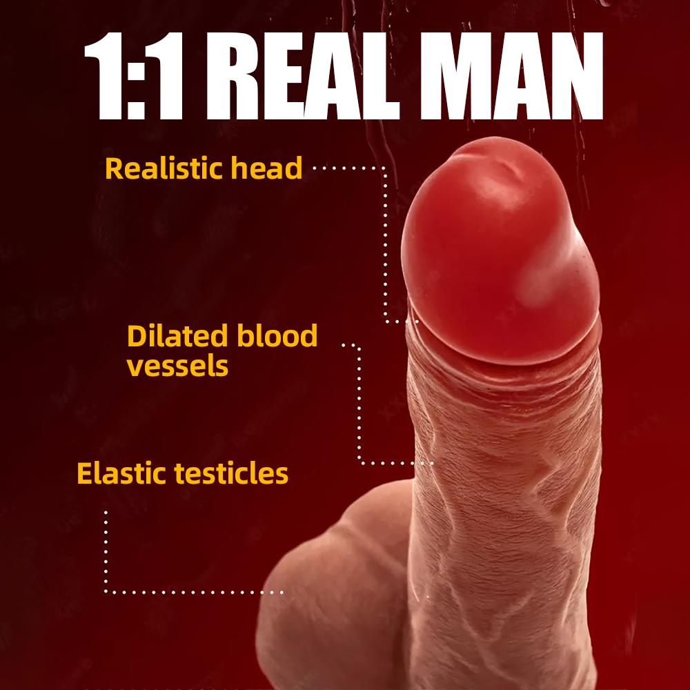 Vibrator Telescopic Dildos Female Realistic Thrusting Dildo Heating Telescopic Fake Dick Anal G-Spot Stimulator Vagina Penetration Adult Women Sex Toy