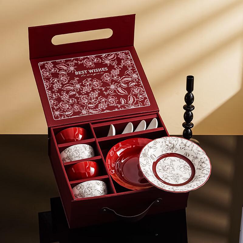 AiQiYiXuan A1 Rose Holiday 10-Piece Dinnerware Set