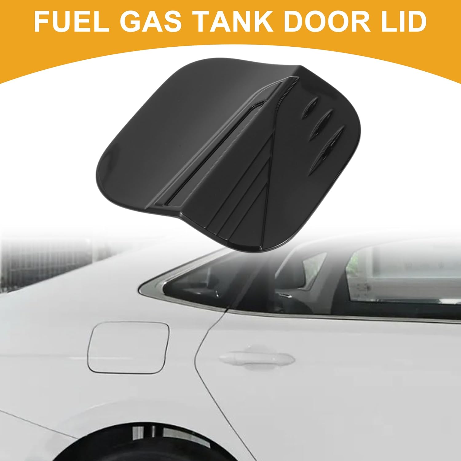 Fuel Tank Door Cap for Honda Civic 2022-2025 Fuel Filler Flap Cover Adhesive Type Glossy Black ABS Fuel Filler Door Gas Cap