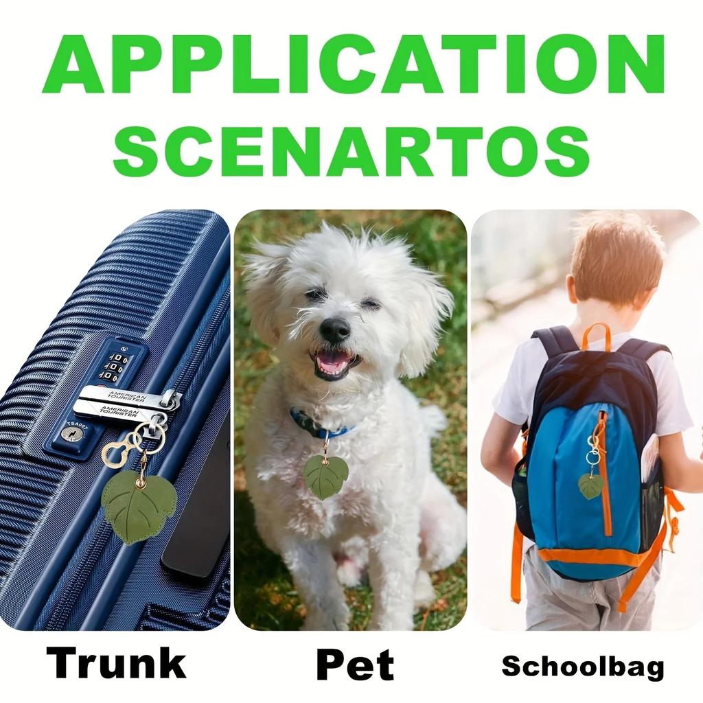 PU Leather Keychain Holder Case For AirTags, Keychain Ring, Anti-Scratch Protective Cover GPS Tracker Cover For Wallet Keys