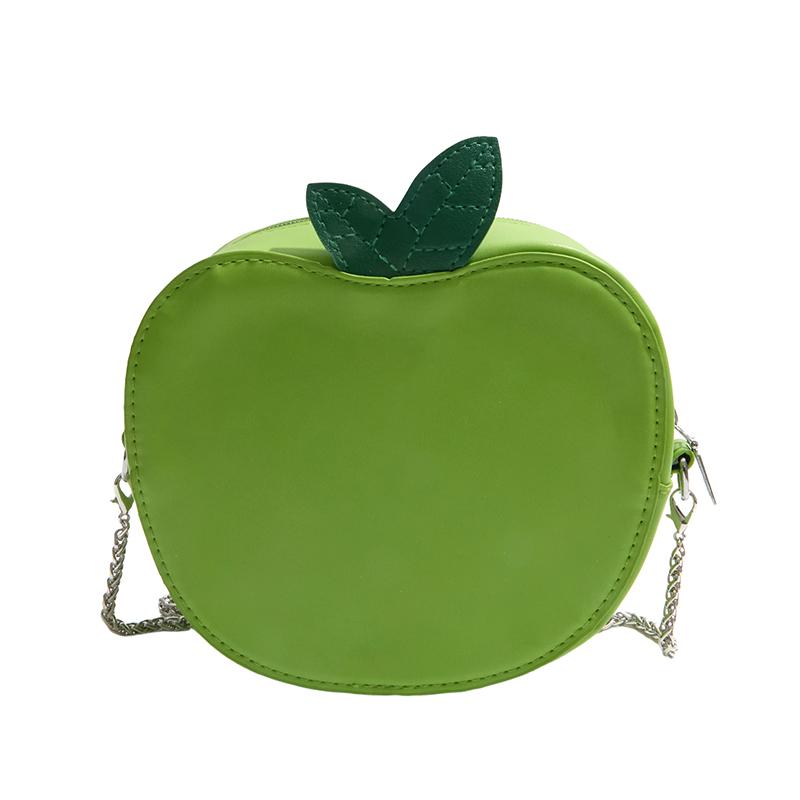 

2026 Cute Green Apple Shape Crossbody Bag Design Sense Fashi Funny Kawaii Chain Strap Mini Purse for Women зелёный