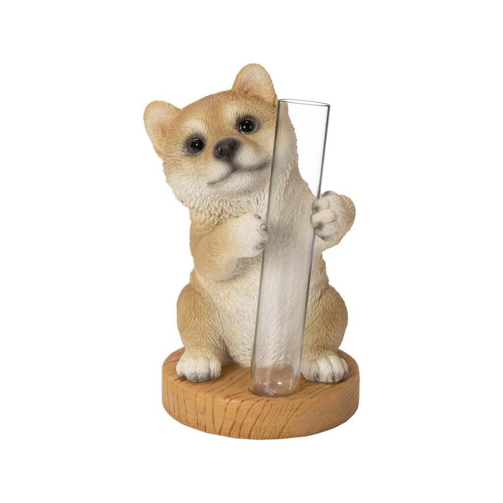 Ubia Shiba Inu Einzelblume x x Puppentier Gartenvase, 5,5 5,5 8,5 cm, Figur, Schmuckstück, Dekoration, Hund, H22167-A