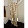 ELLE French-Style High-Waisted Wide-Leg Trousers