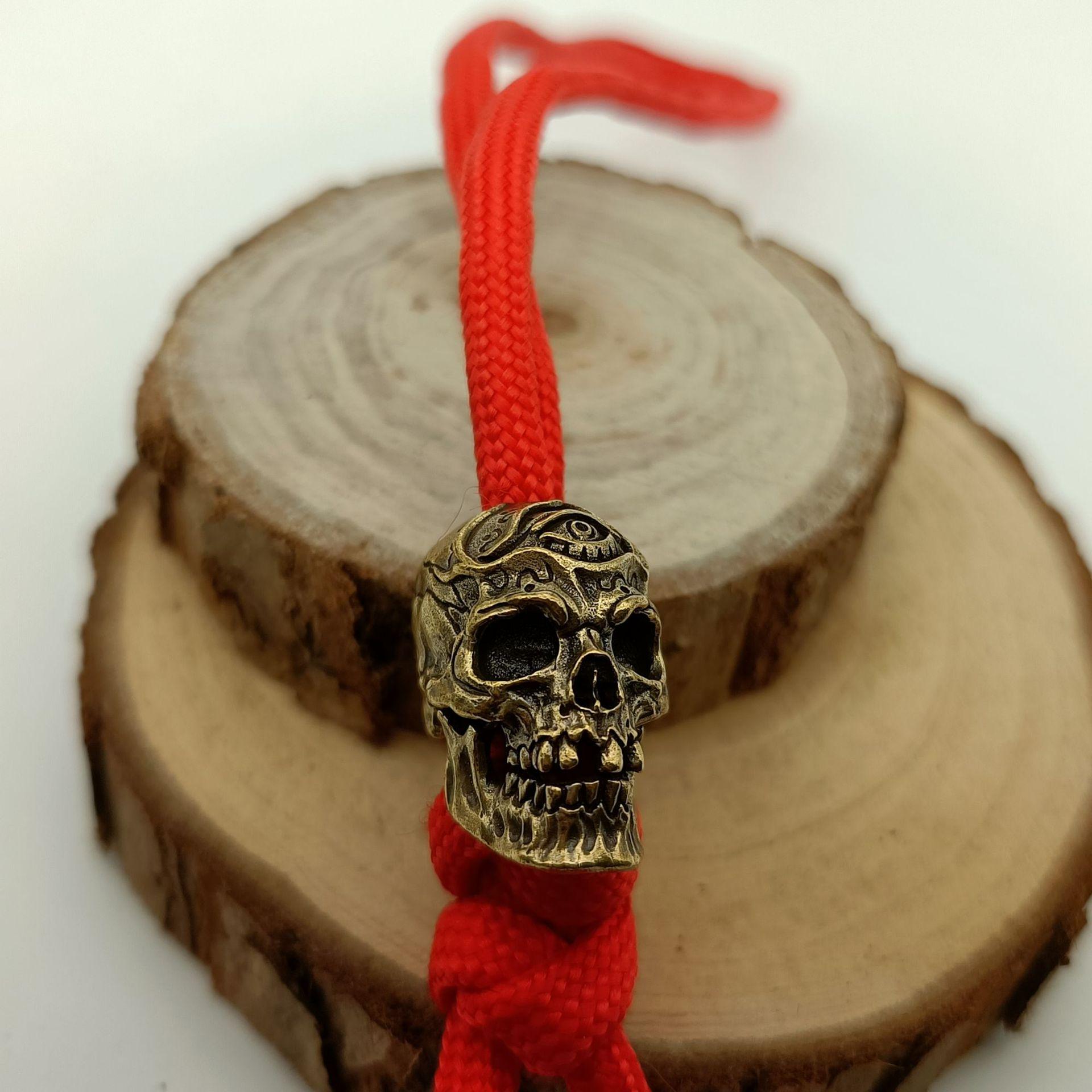 God s Eye EDC Paracord Lanyard: Knife, Flashlight Keychain Pendant латунный
