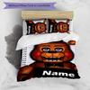 3pcs Freddy Bear2 Cover Set - Personalized Name, HD Printed Bedding with 1 Cover and 2 Pillowcases - Perfect for Home Decor, Easy Care
