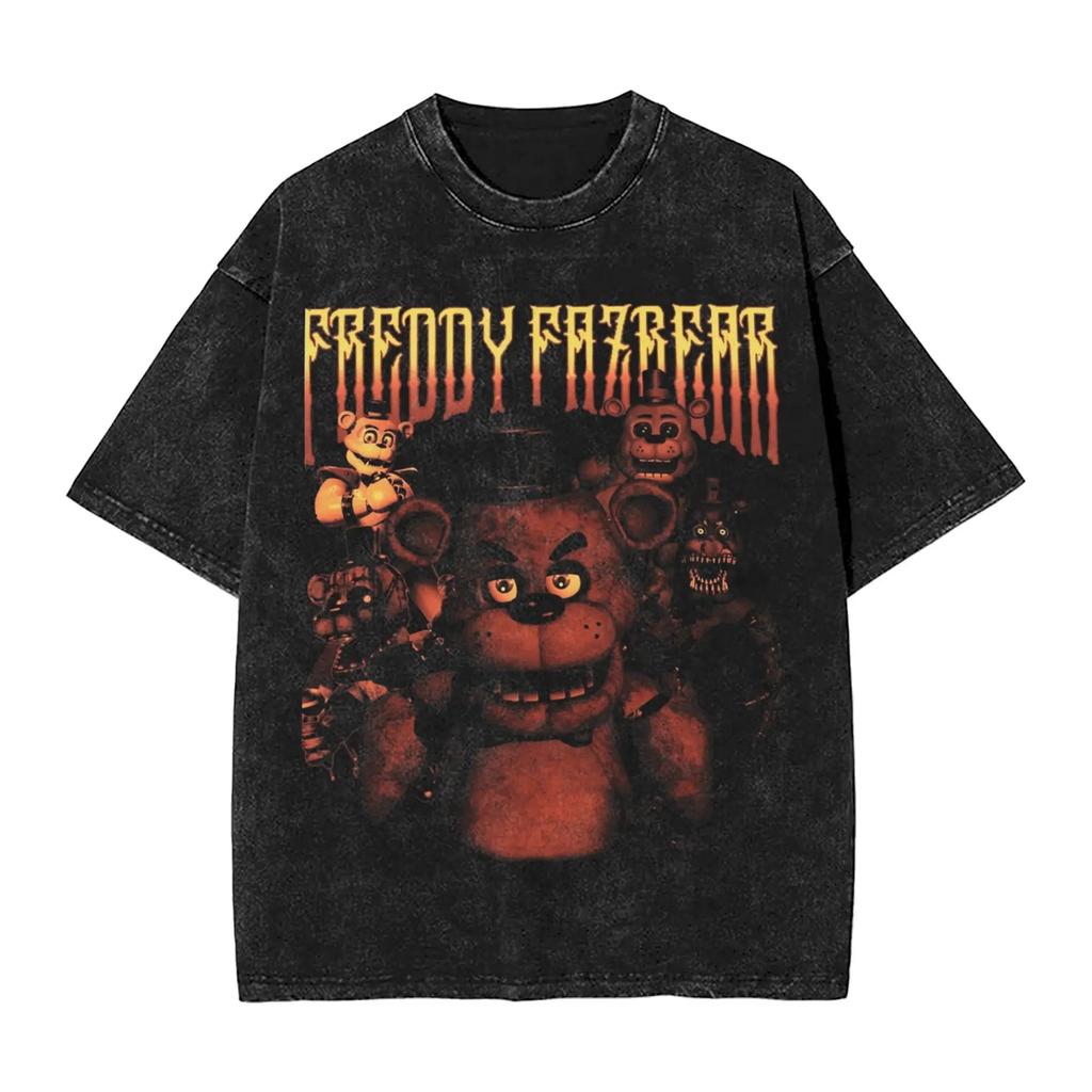 Hot Sale New Horror Game FNAF At Freddys Peripherals TShirt Unisex Women Oversized Casual Summer Tee Harajuku Fashion Cotton Tops
