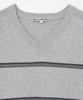 MILLO ARCHIVE Hey V-Neck Striped Knit [Melange Gray]
