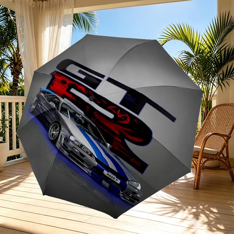 Skyline GT Print Automatic Open Close Umbrella, Portable Foldable Umbrella, for Outdoor Commute Camping Trip, Ideal Birthday Gift