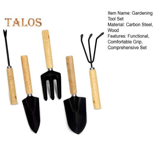 Bahçe Aletleri Seti Karbon Çelik Ahşap Saplı Mala Ağır Hizmet El Tırmığı Çatal Saklama Çantası ile Ev Bahçıvanları için Bahçecilik Hediyeleri