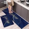 Non-slip Washable Kitchen Mats Set 2 Pieces Modern Floor Mat Home Black Rug For Living Room Bedside Mat