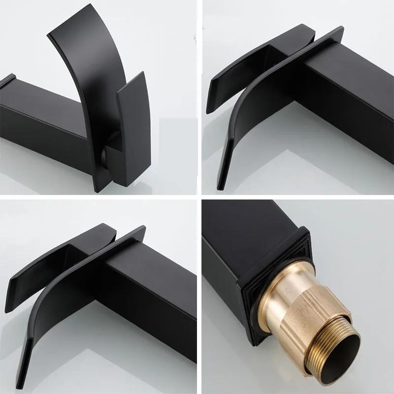 Waterfall Bathroom Basin Faucet Stainless Steel Hot and Cold Mixer Faucets Sink Faucets Bathroom Kitchen Deck Mounted