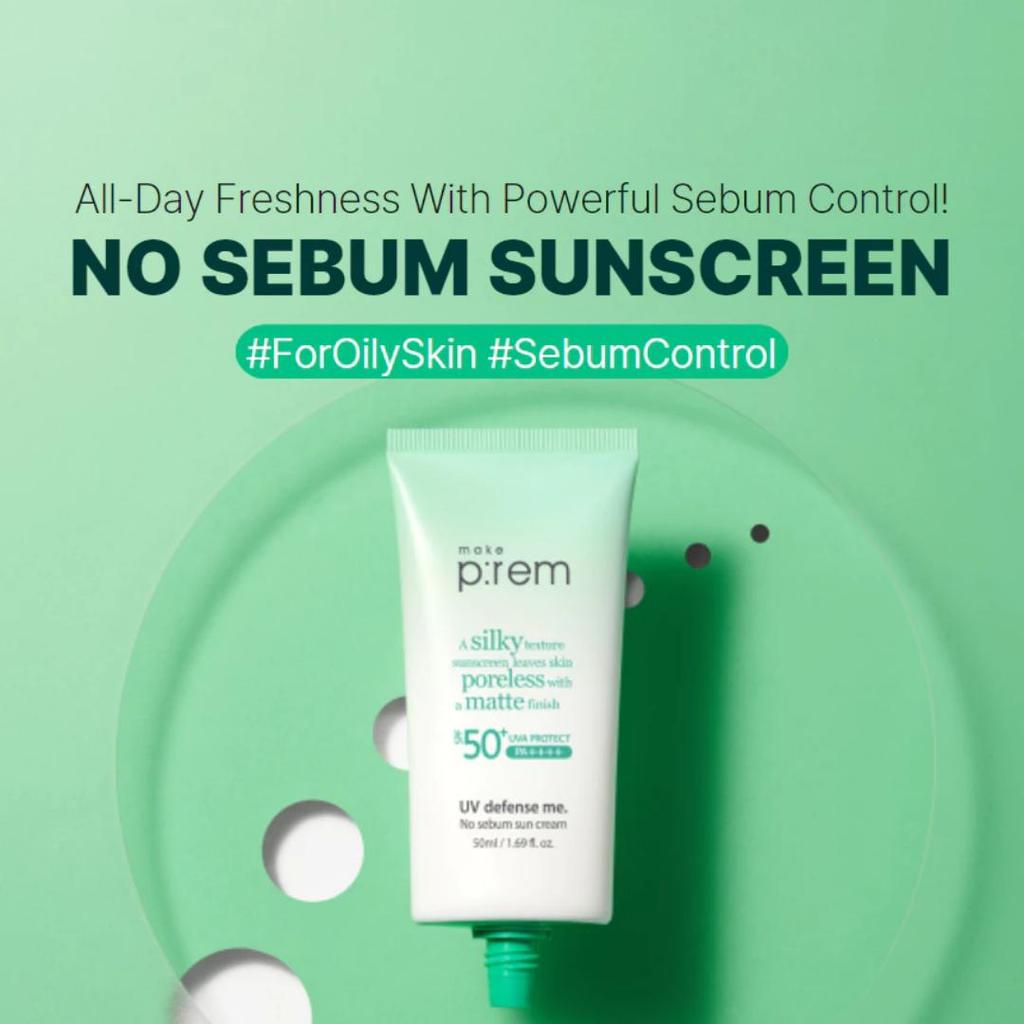 [Make P:rem] UV Defence Me No Sebum Sun Screen 50ml / Sun Cream