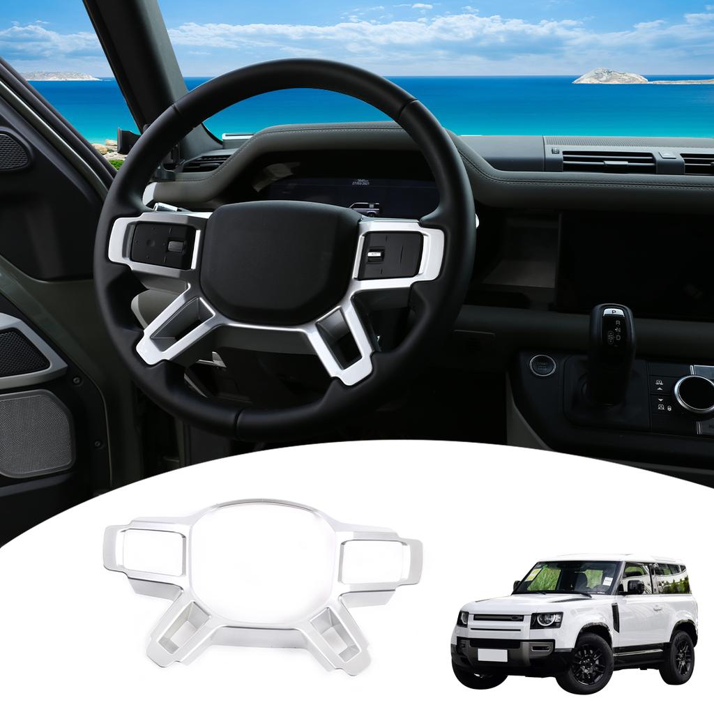 Car Steering Wheel Decoration Cover Trim Frame Sticker For Land Rover Defender 90 110 130 2020-2025 Interior Accessories