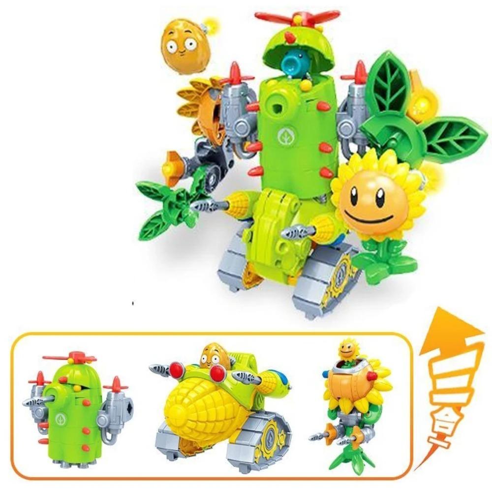 Plants vs. Zombies Boss Robot Melon-pult Chomper Action Figure Model Set PVC Deformation Doll Toys for Gift