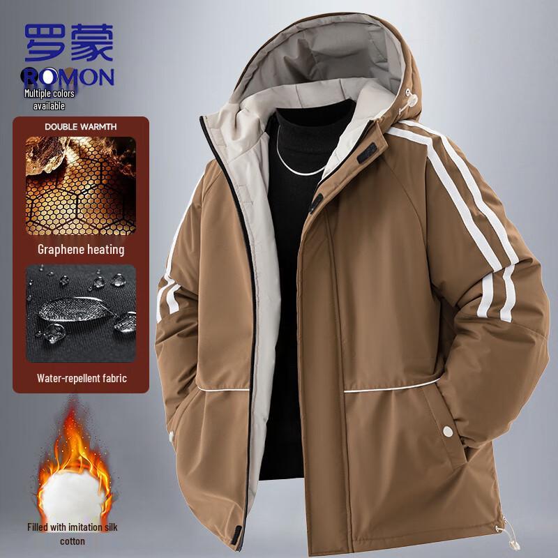 ROMON Men's Graphene Padded Hooded Winter Jacket