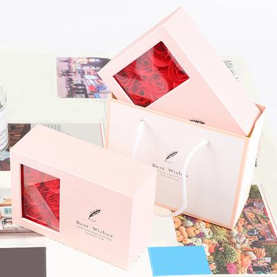 6-Rose Bouquet Jewelry Gift Box with Openable Compartment for Rings Necklaces Earrings - Valentine's Day 520 Romantic Present